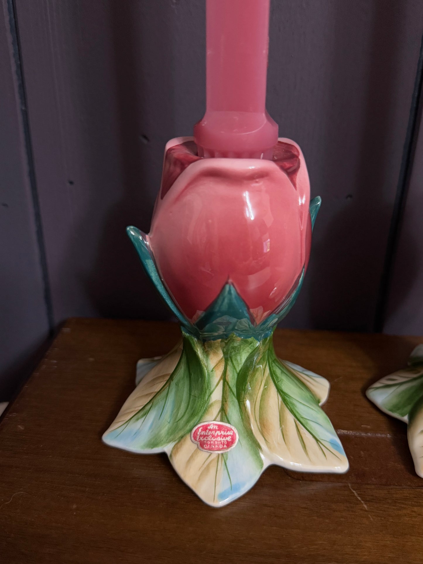 Rose Bud Candle Stick Holders