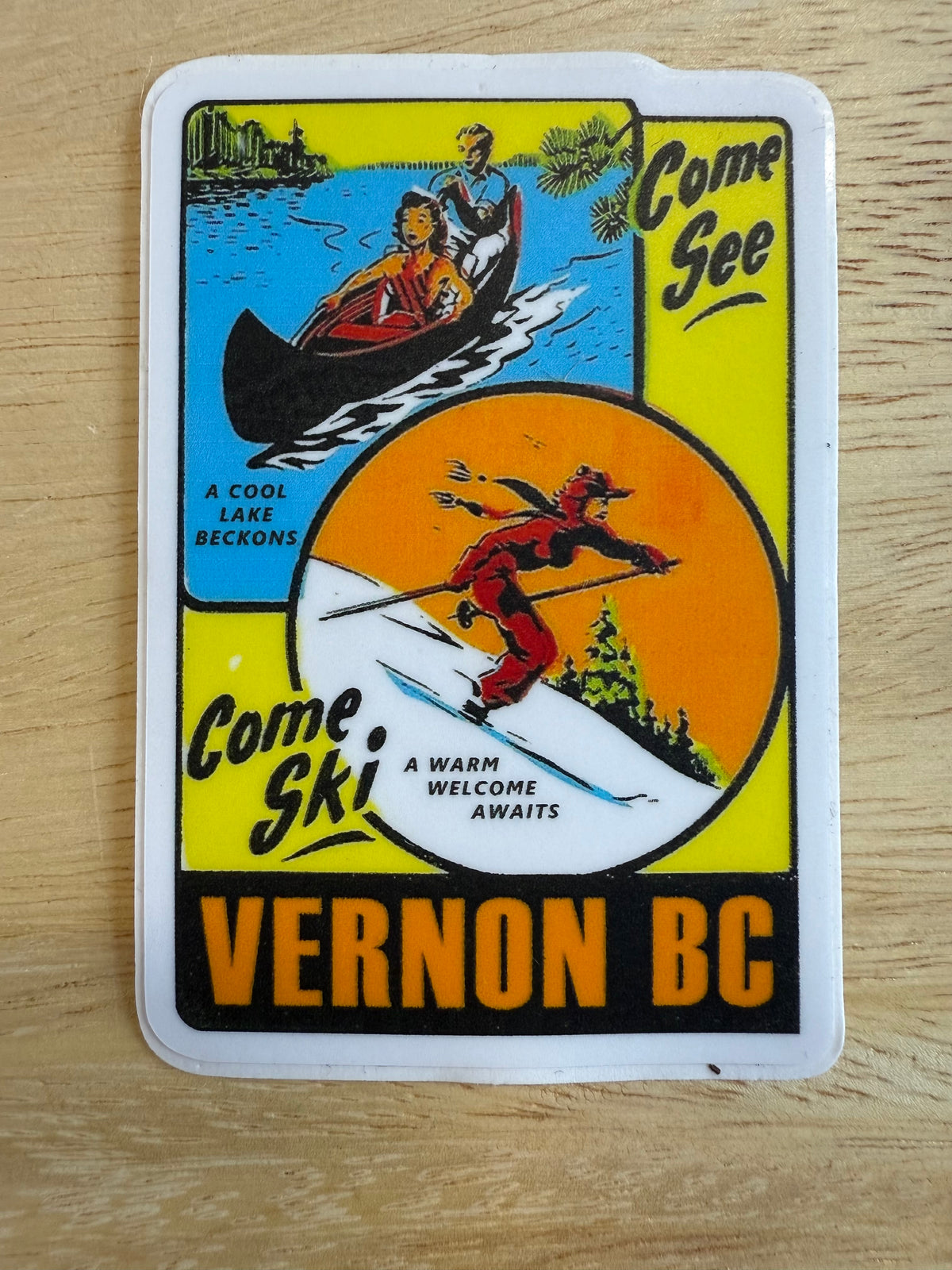 Vernon Sun and Ski Sticker
