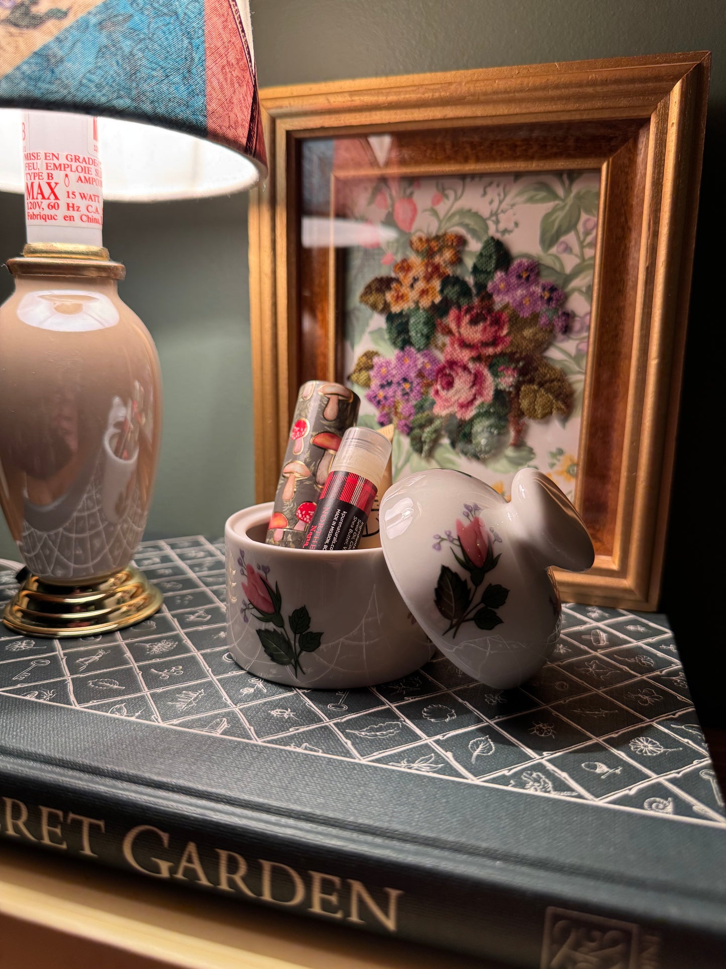 Ceramic Rose Trinket Dish
