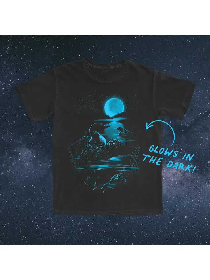 Moonlit Loon T-Shirt-Glow In The Dark