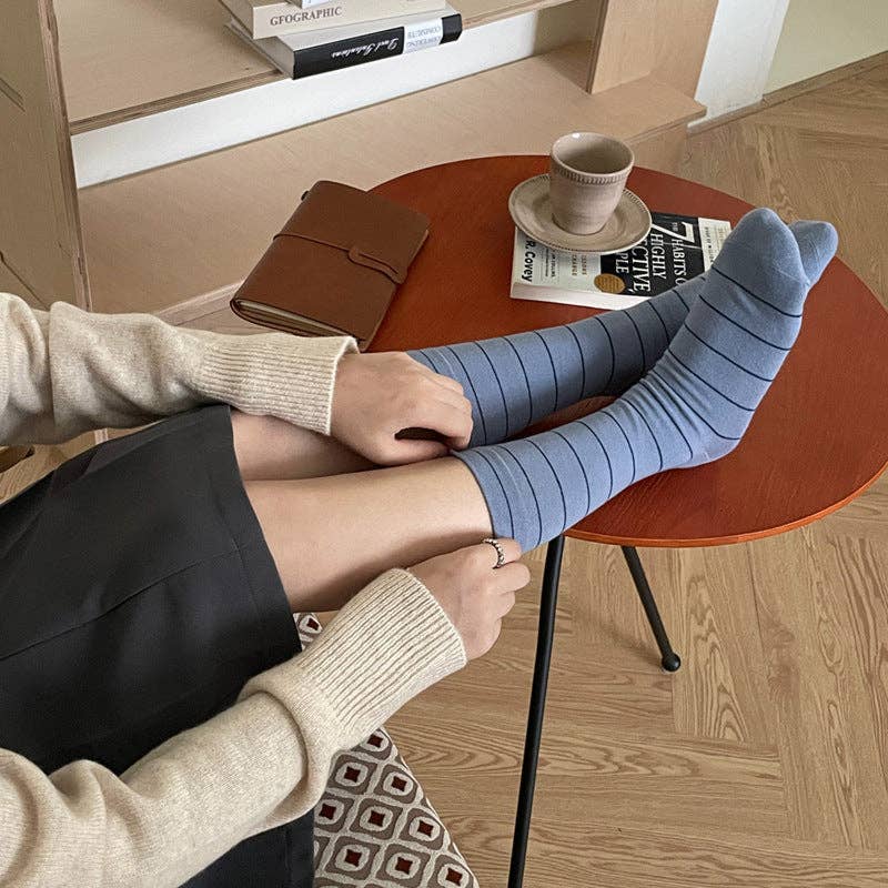 Simple Striped Soft Cotton Socks
