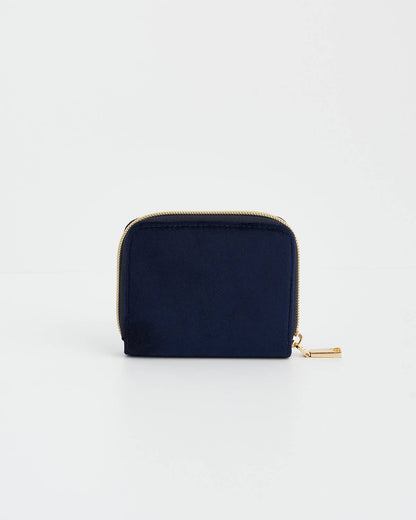 Floral Navy Velvet Purse