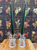 Swan Frosted Glass Candlesticks-Set of 2