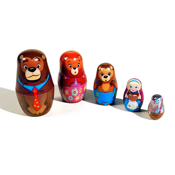Goldilocks & The Three Bears Nesting Dolls Birch Hill Studio