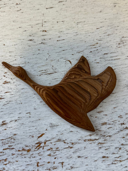 Hand Carved Wooden Flying Geese-Set of 2