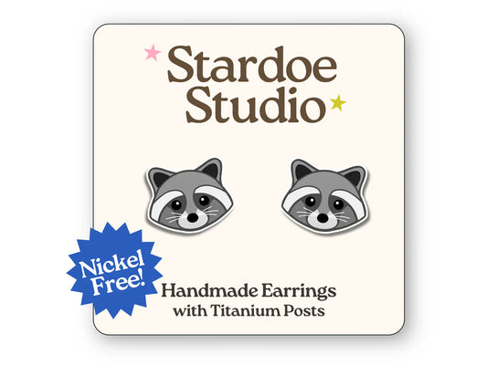 Raccoon Stud Earrings