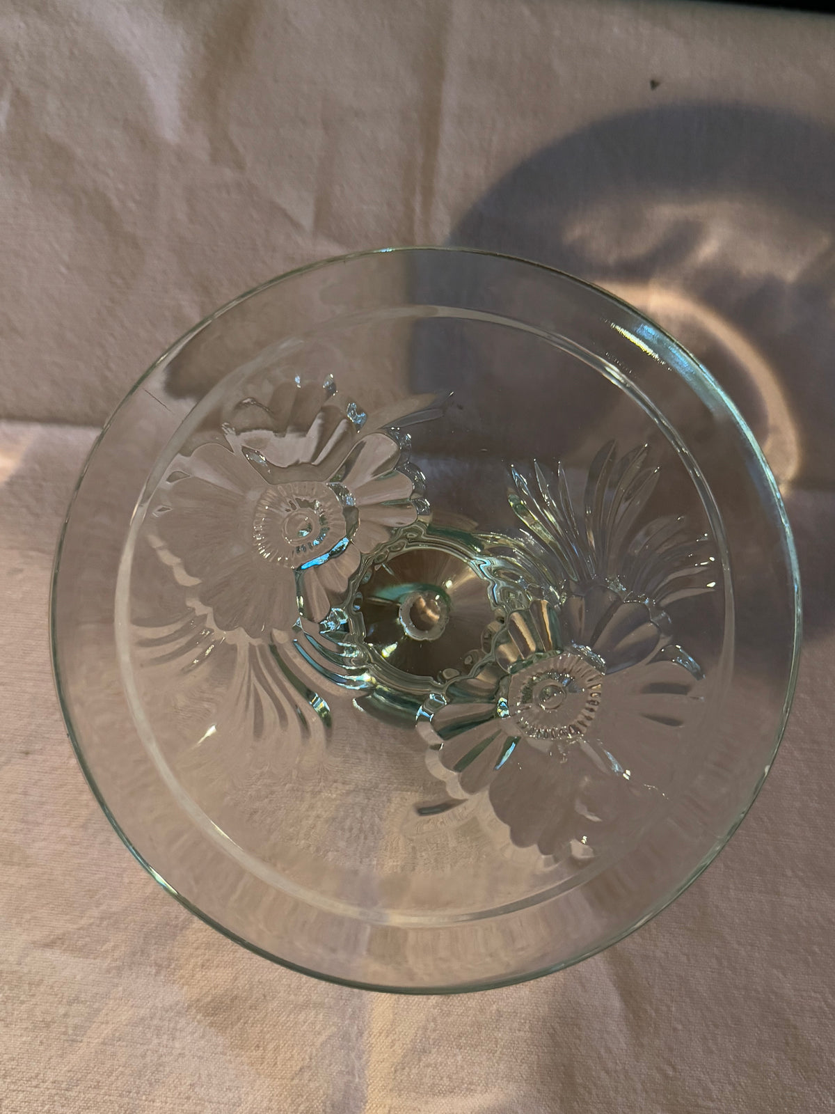 Glass Floral Candle Stick Holders