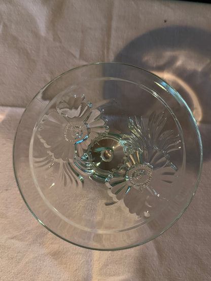 Glass Floral Candle Stick Holders