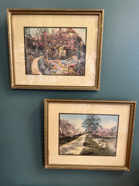 Spring Meadow Lithographs-Set of 2