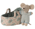 Baby Mouse in Carry Cot-Blue