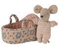 Baby Mouse in Carry Cot-Rose