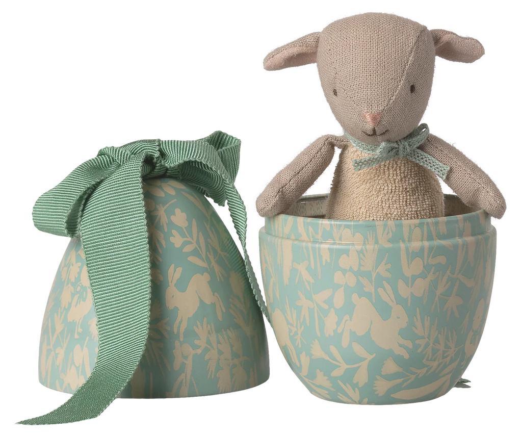 Easter Egg with Micro Lamb - Dusty Mint