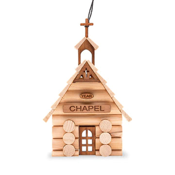 Log Cabin Chapel  Ornament