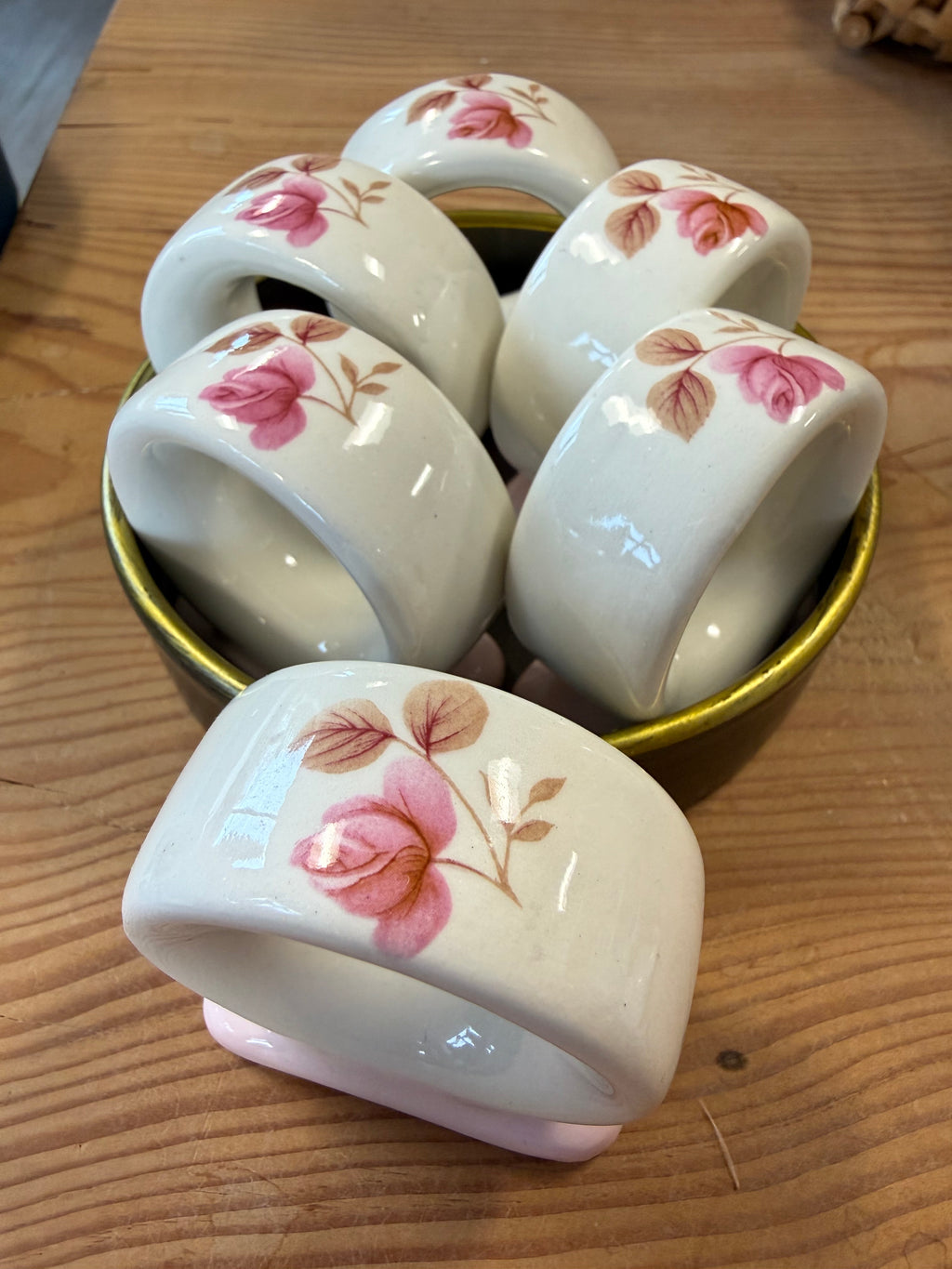 Rose Napkin Rings-Set of 6