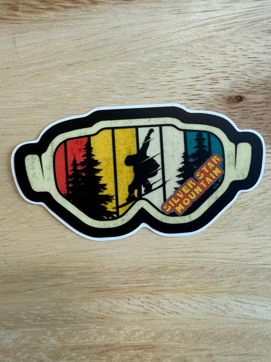 Silver Star Goggles Sticker