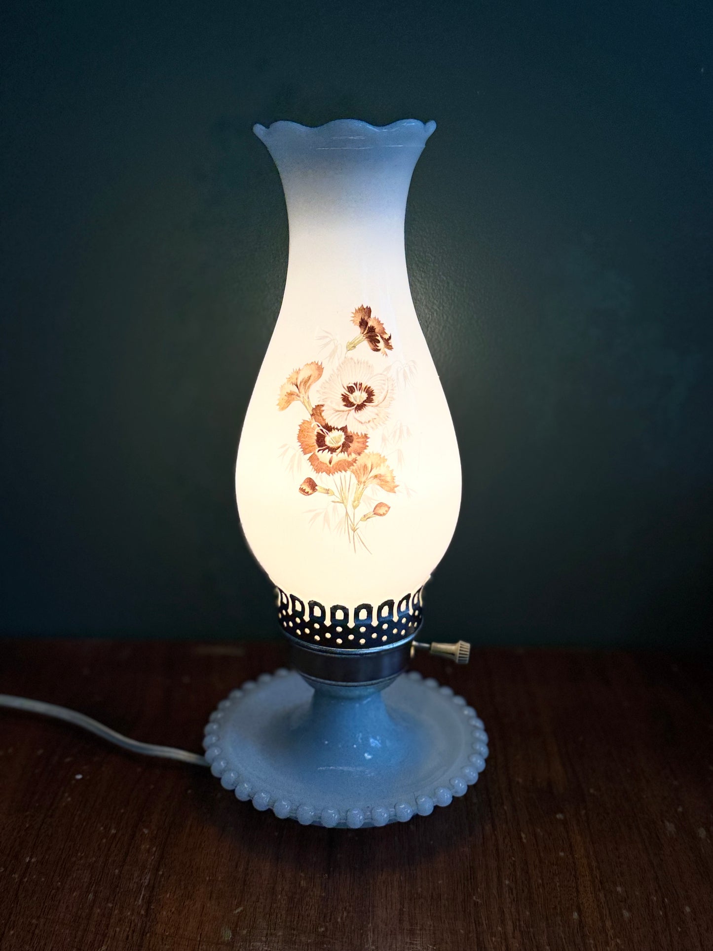 Milk Glass Lantern Lamp