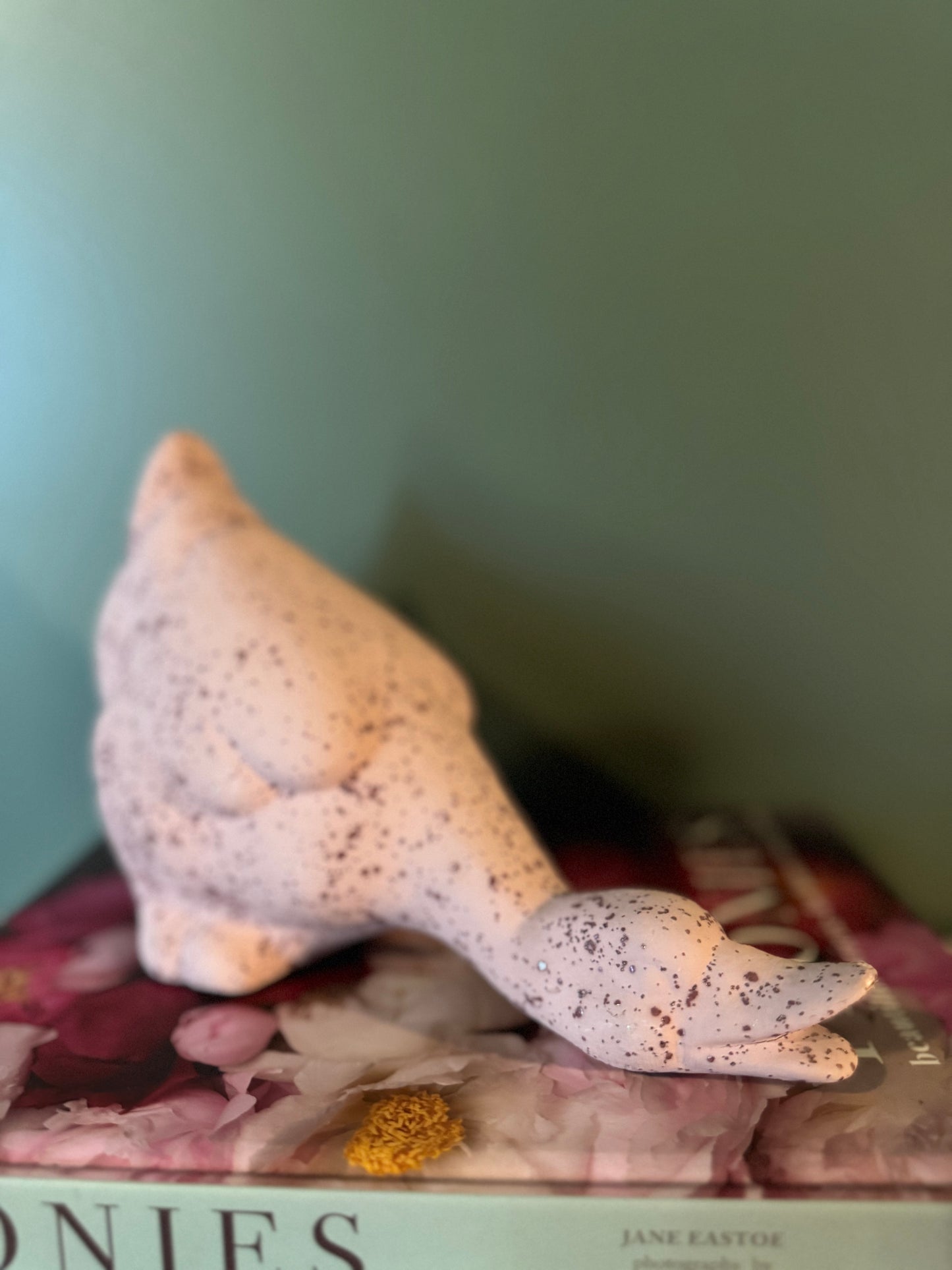 Set of 2 Pink Ceramic Geese