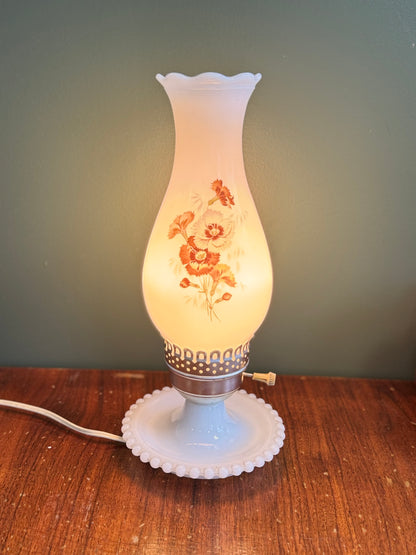 Milk Glass Lantern Lamp