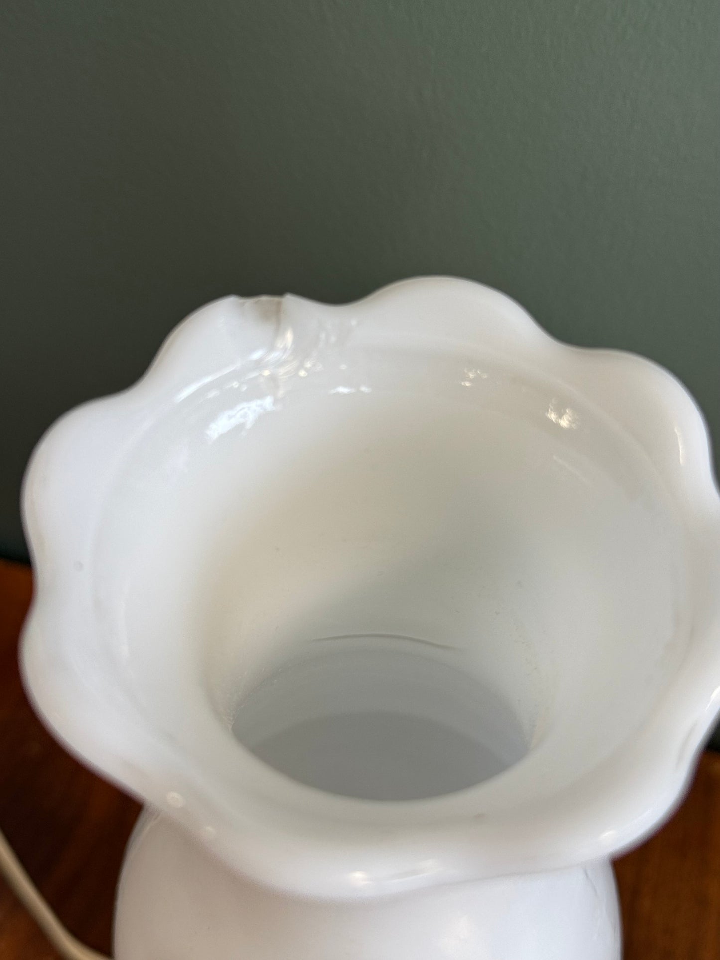 Milk Glass Lantern Lamp