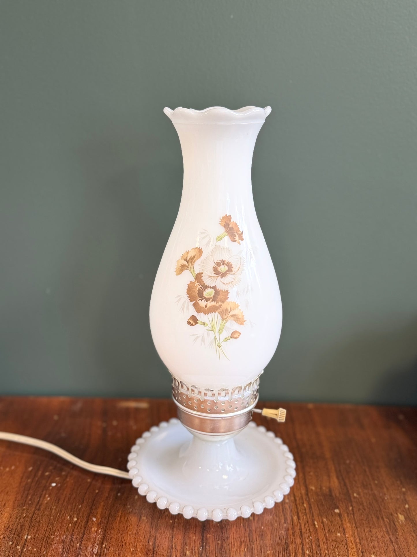 Milk Glass Lantern Lamp