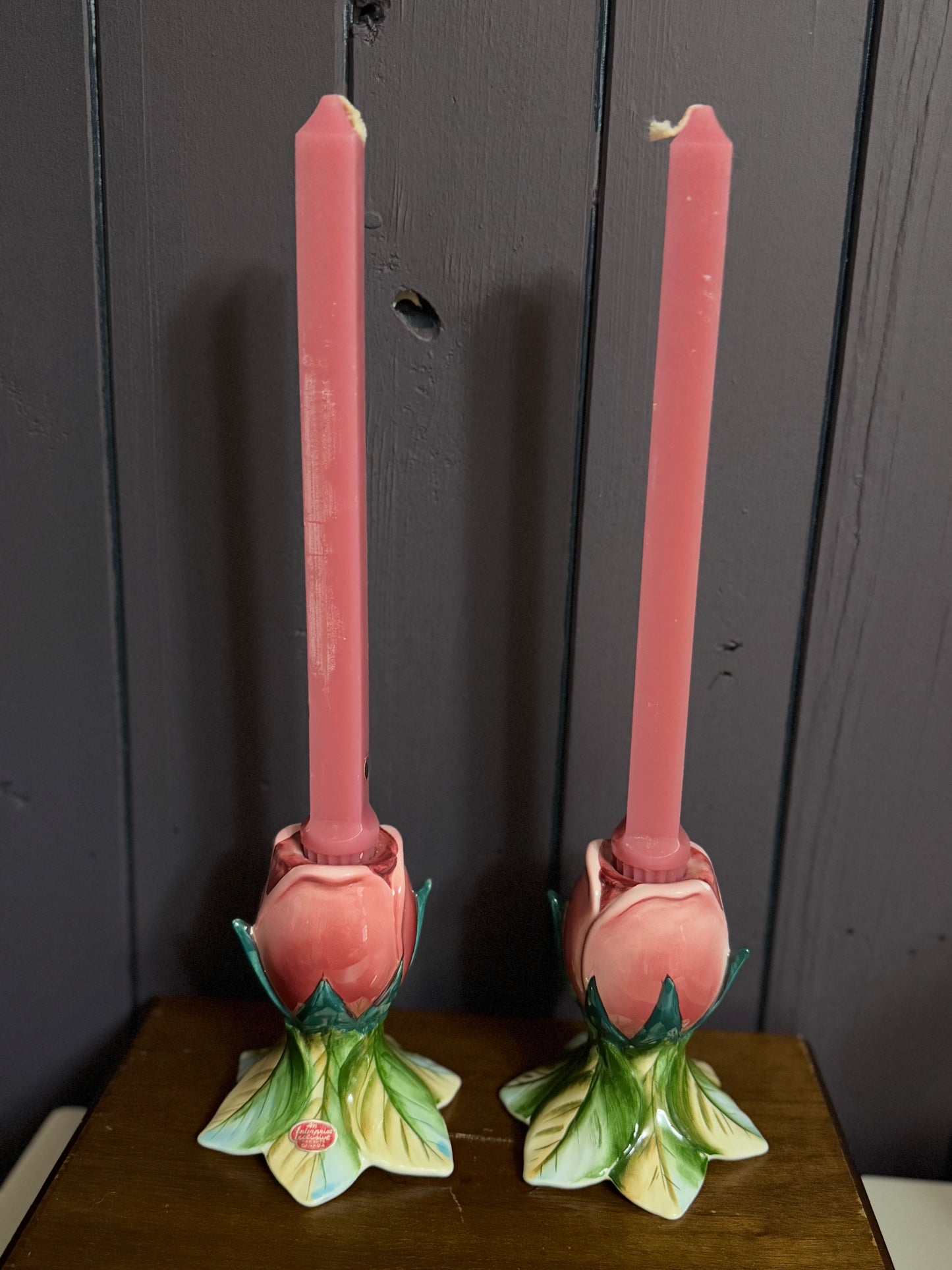 Rose Bud Candle Stick Holders