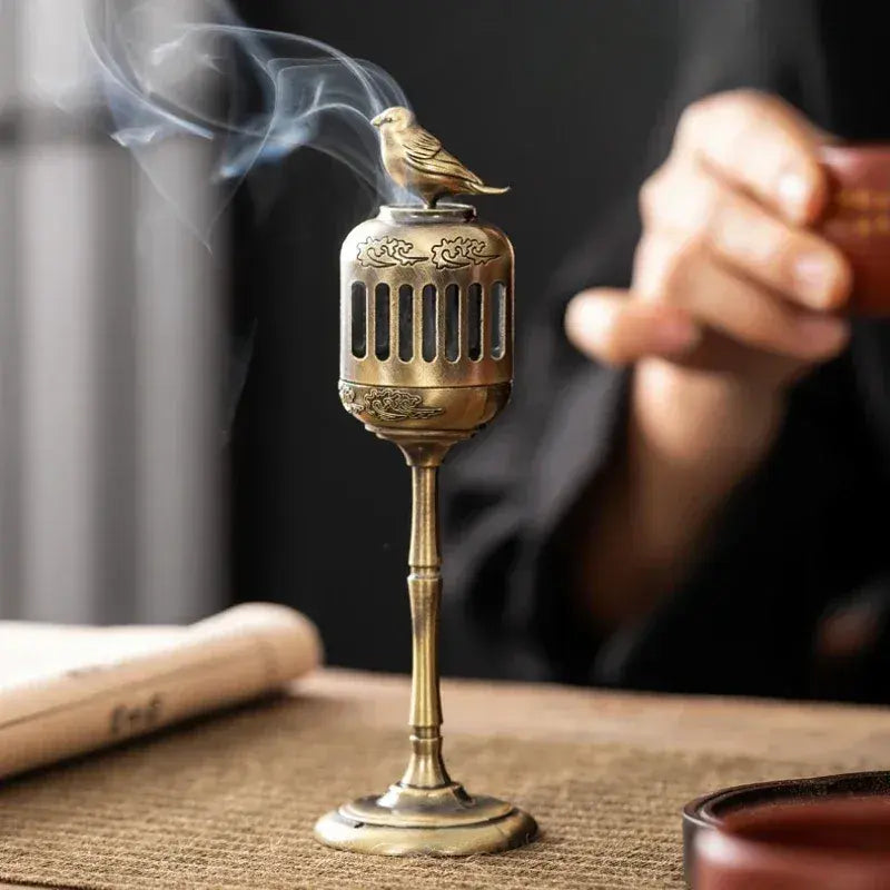 Brass Bird Cage Incense Holder