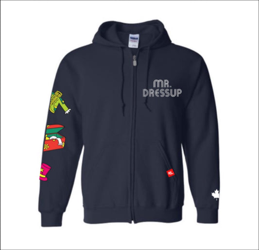 Mr. Dressup Full Zip Hoodie-Navy