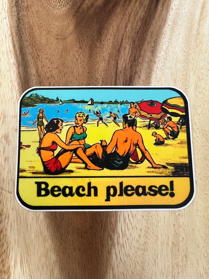 Beach Please Sticker