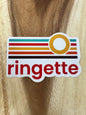 Ringette Retro Rainbow Sticker