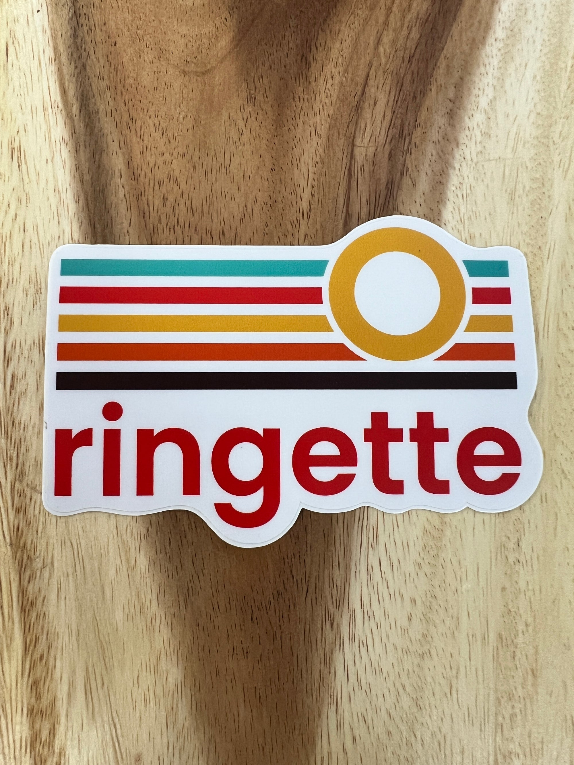 Ringette Retro Rainbow Sticker