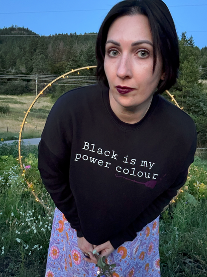 Witchy Crop Black Crewneck
