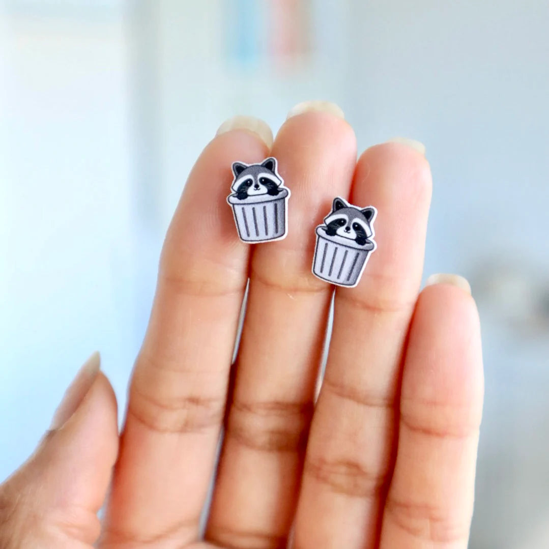 Trash Panda Stud Earrings