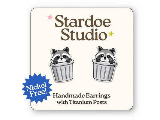 Trash Panda Stud Earrings
