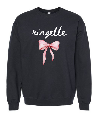 Ringette Pink Bow Crewneck