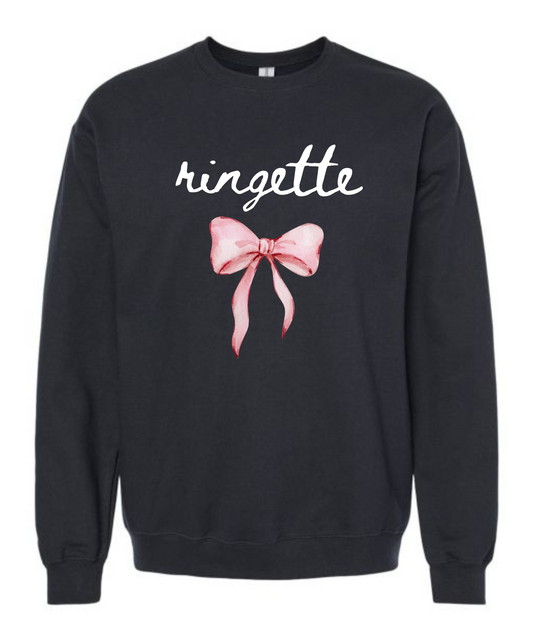 Ringette Pink Bow Crewneck