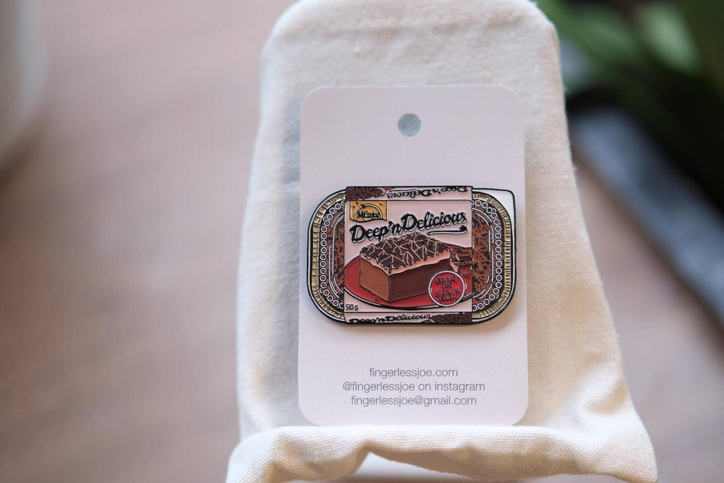 M’Cake “Deep ‘N Delicious” Chocolate Cake Enamel Pin