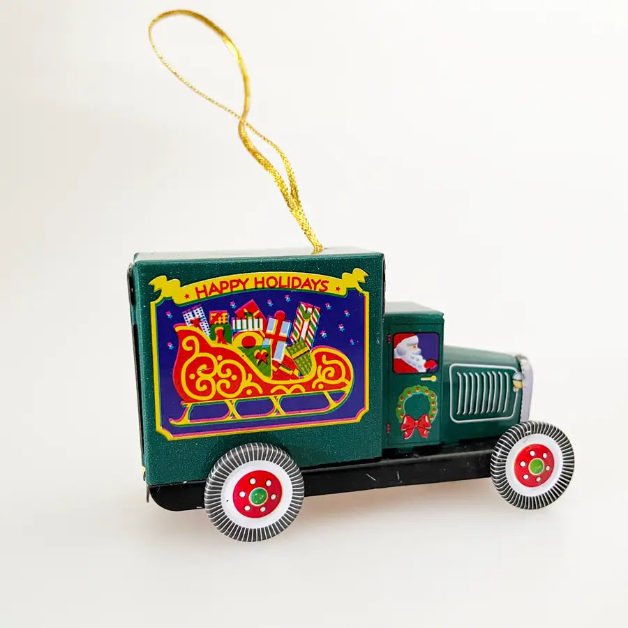 Tin Christmas Truck Ornament