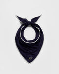 Dark Blue Knit Triangle Blanket Scarf