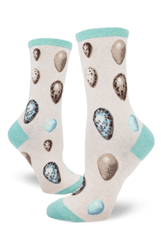 Bird Egg Women's Crew Socks-Heather Cream