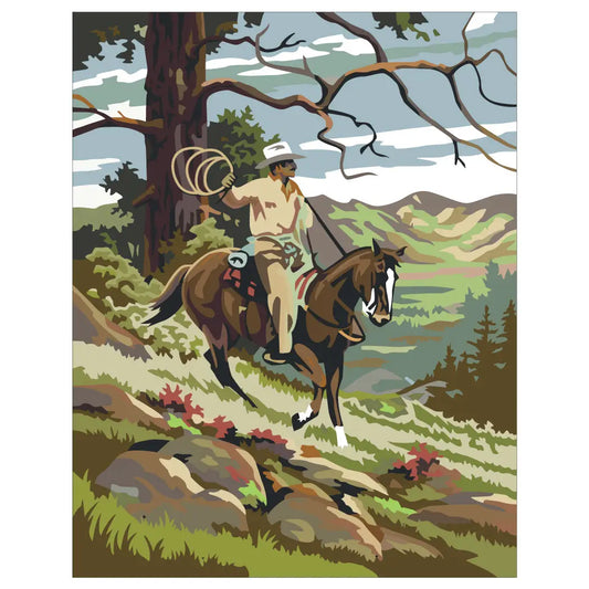 Cowboy On Slope Greeting Card