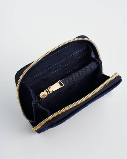 Floral Navy Velvet Purse