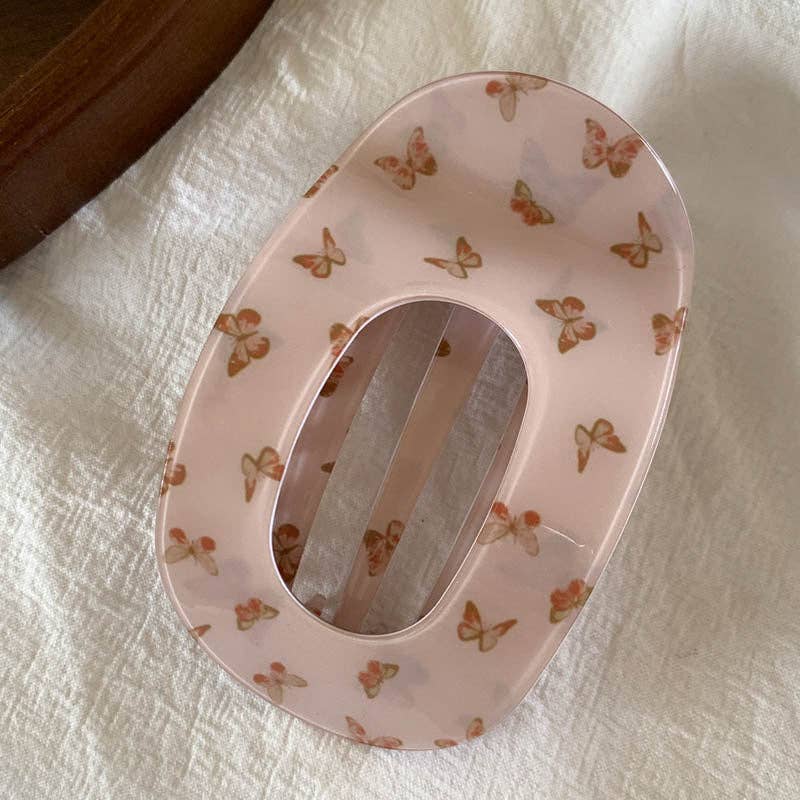 Retro Print Oval Hair Claw