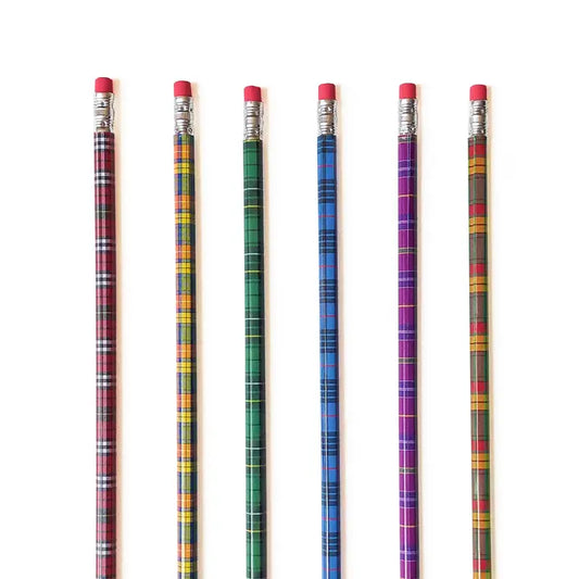 Set of 6 Plaid Pencils-Style A