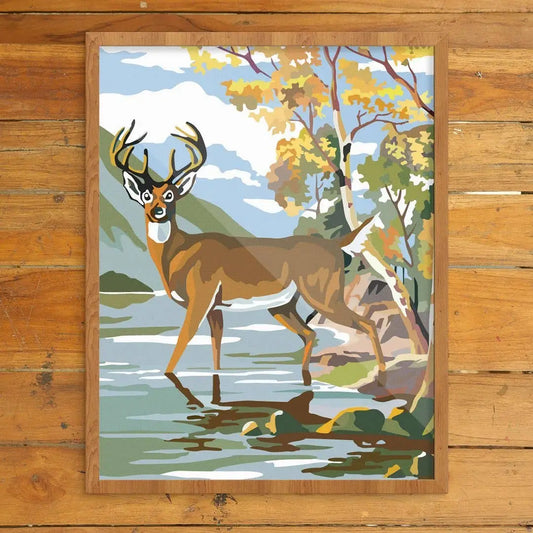 Deer & Lake Print 8"x10"