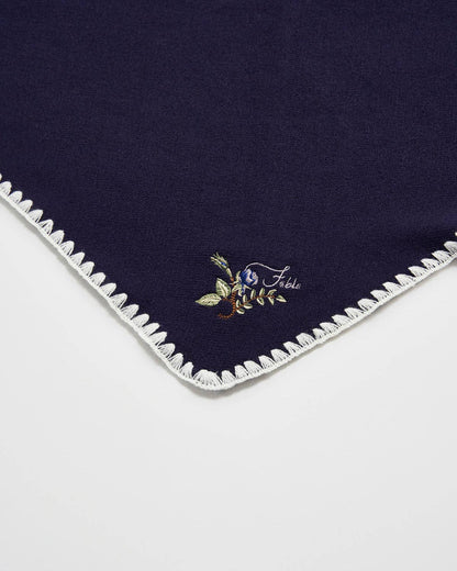 Dark Blue Knit Triangle Blanket