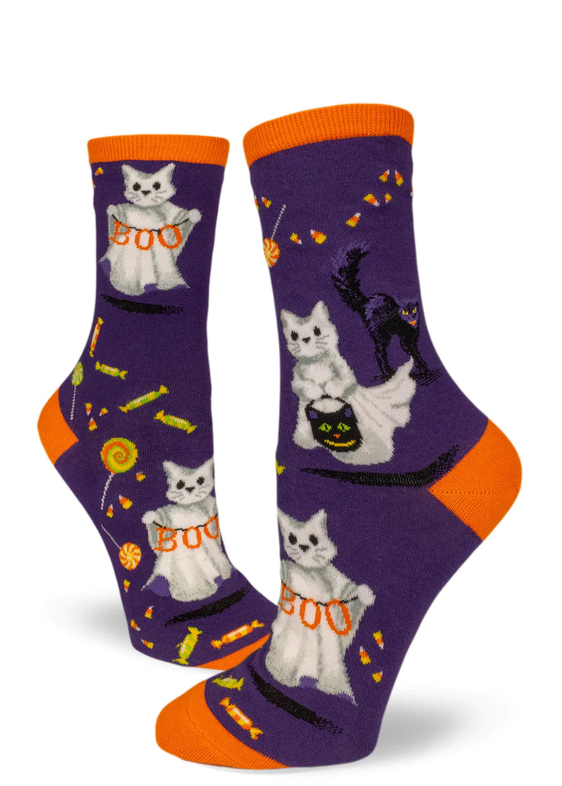 Catspurr The Feline Ghost Crew Socks