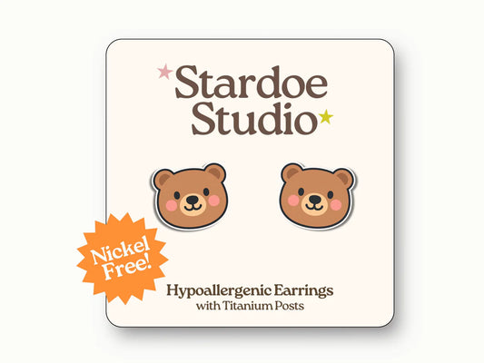 Bear Stud Earrings