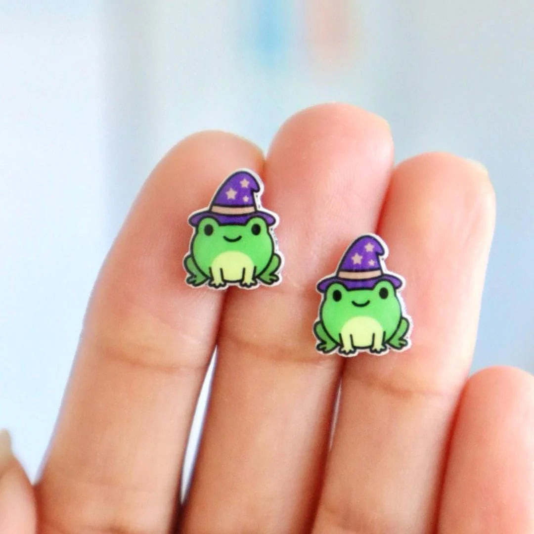 Wizard Frog Stud Earrings