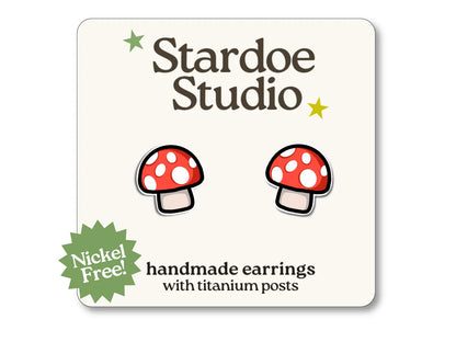 Mushroom Stud Earrings