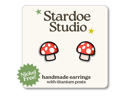 Mushroom Stud Earrings